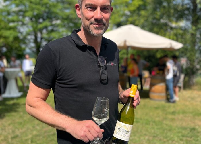 Enjoying wine at a winefest